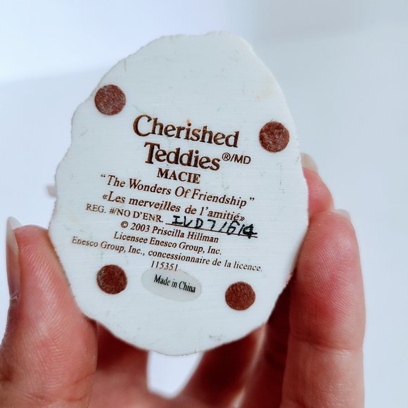 Cherished Teddies Macie "The Wonders Of Friendship" Snow Angel Bear Figurine - Picture 3 of 3